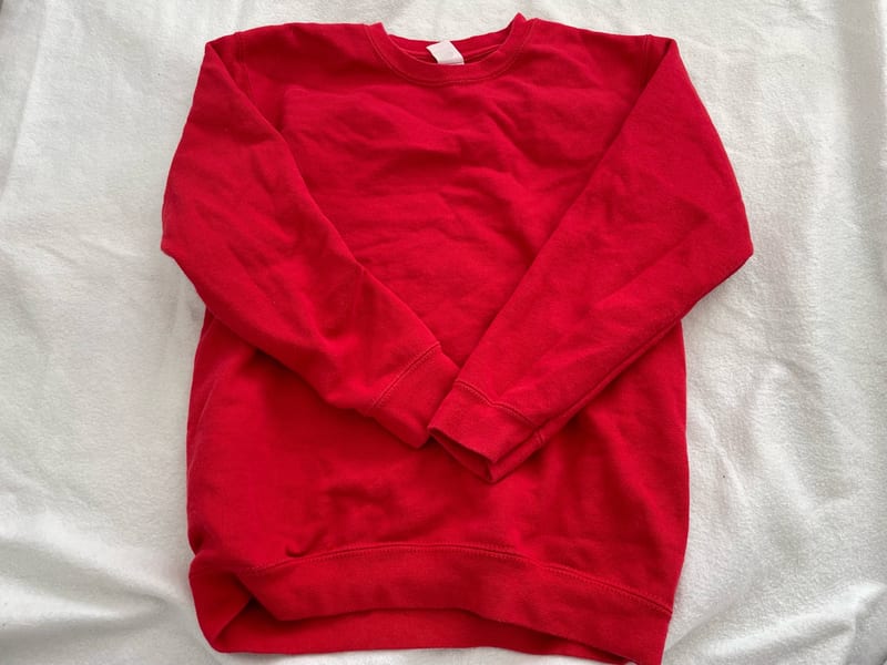 Mädchen roter bequemer pullover – Größe 152