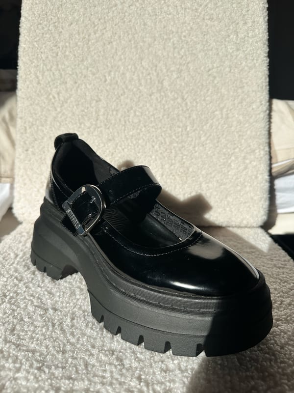 Buffalo Damen Chunky Mary Janes, Lack, gr. 38 – Schwarz