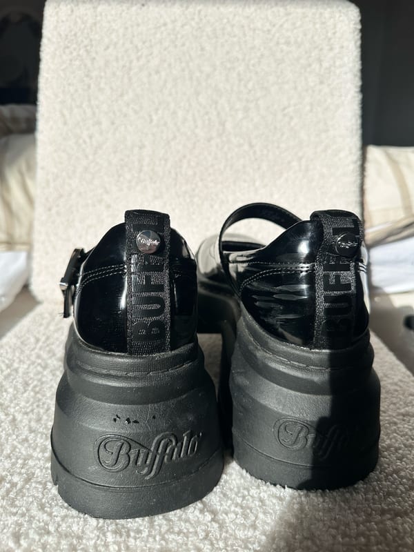 Buffalo Damen Chunky Mary Janes, Lack, gr. 38 – Schwarz – Bild 4 von 4