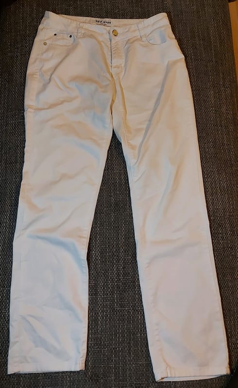 Damen Weiße Hose mit Gerade-Schnitt – Größe L