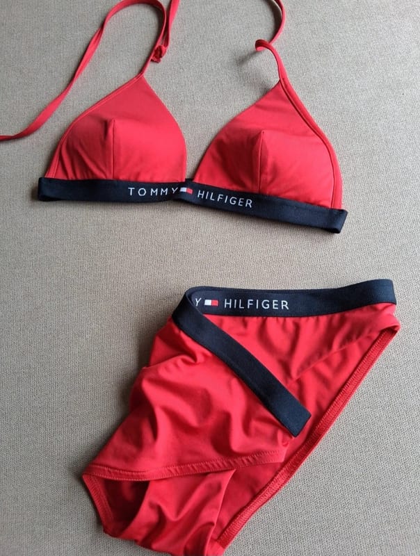 Damen Bikini Triangel sportlich Tommy Hilfigrr – Größe 36 – Rot/Blau – Bild 3 von 12