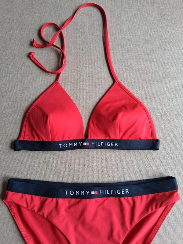 Damen Bikini Triangel sportlich Tommy Hilfigrr – Größe 36 – Rot/Blau – Bild 4 von 12