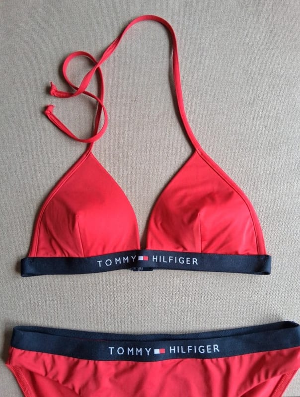 Damen Bikini Triangel sportlich Tommy Hilfigrr – Größe 36 – Rot/Blau – Bild 5 von 12