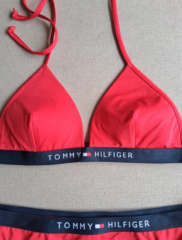 Damen Bikini Triangel sportlich Tommy Hilfigrr – Größe 36 – Rot/Blau – Bild 6 von 12