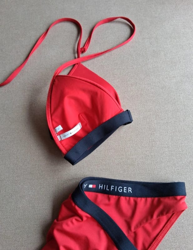 Damen Bikini Triangel sportlich Tommy Hilfigrr – Größe 36 – Rot/Blau – Bild 8 von 12