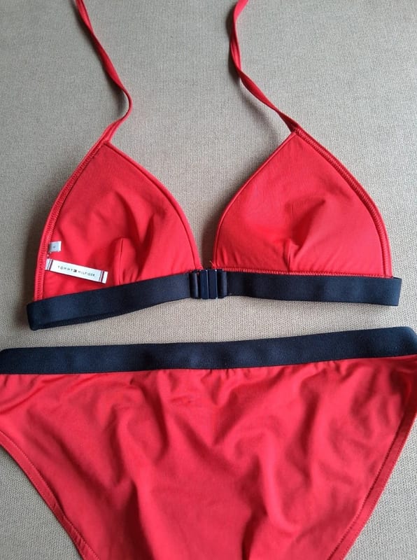 Damen Bikini Triangel sportlich Tommy Hilfigrr – Größe 36 – Rot/Blau – Bild 9 von 12