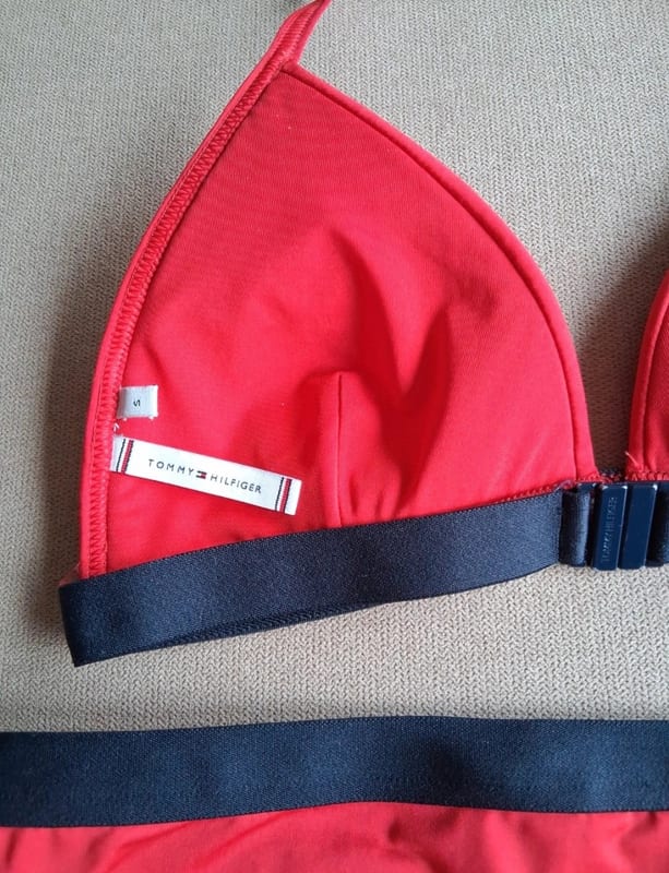 Damen Bikini Triangel sportlich Tommy Hilfigrr – Größe 36 – Rot/Blau – Bild 10 von 12