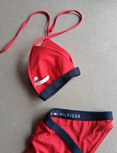 Damen Bikini Triangel sportlich Tommy Hilfigrr – Größe 36 – Rot/Blau – Bild 8 von 12
