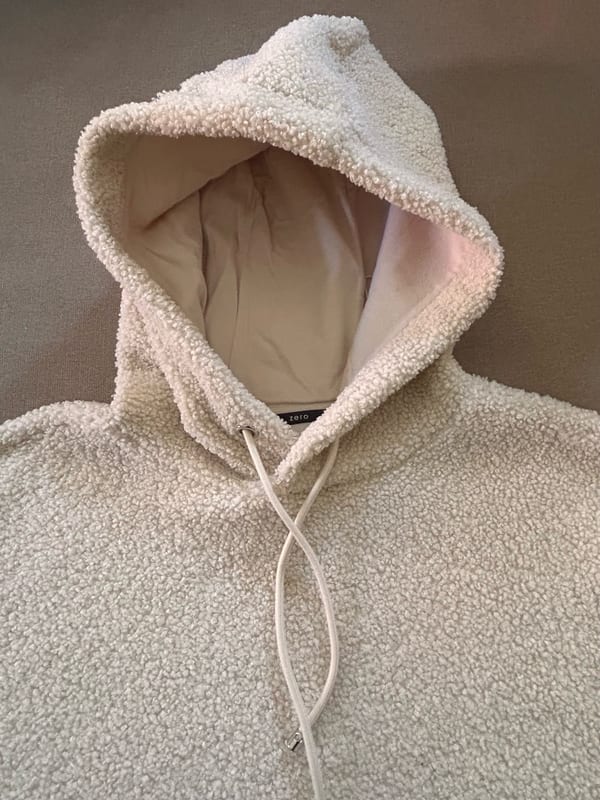 Damen Schöner Teddy Hoodie in Beige – Größe 36 – Bild 2 von 12