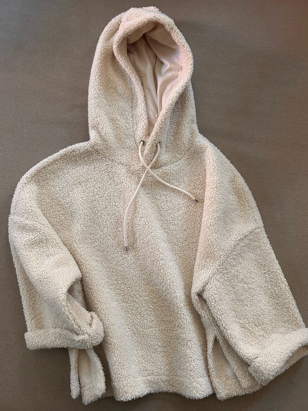 Damen Schöner Teddy Hoodie in Beige – Größe 36 – Bild 3 von 12