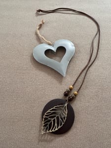 Damen Boho Halskette mit Holzornamente – Braun – Bild 8 von 9