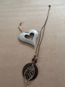 Damen Boho Halskette mit Holzornamente – Braun – Bild 9 von 9
