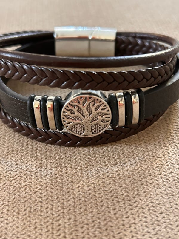 Herren Armband Lebensbaum braun