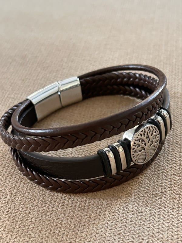 Herren Armband Lebensbaum braun – Bild 4 von 5