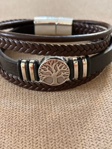 Herren Armband Lebensbaum braun