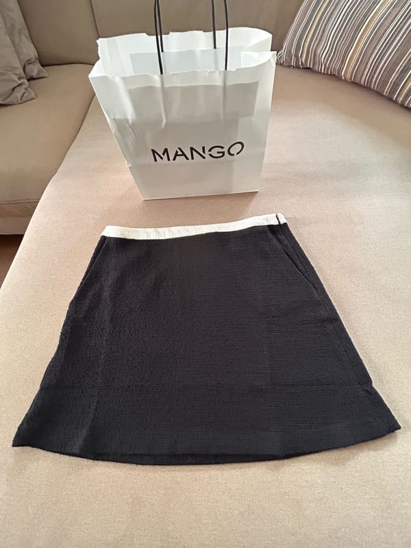 Damen Tweedrock schwarz von Mango – Größe S – Schwarz/Beige – Bild 4 von 12