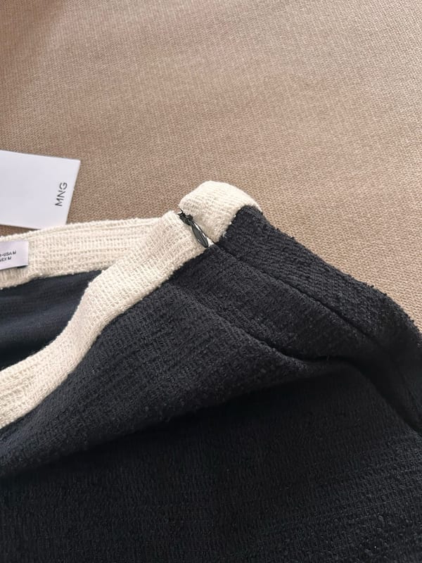 Damen Tweedrock schwarz von Mango – Größe S – Schwarz/Beige – Bild 10 von 12