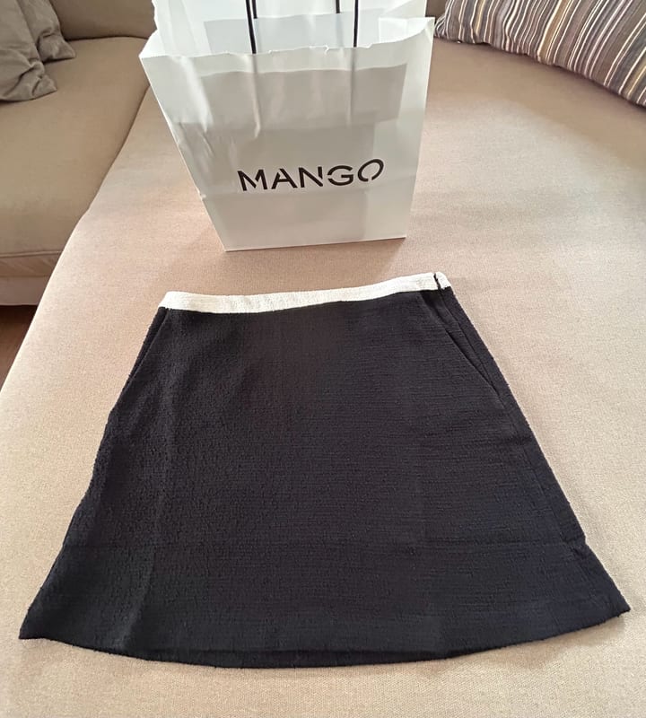 Damen Tweedrock schwarz von Mango – Größe S – Schwarz/Beige – Bild 11 von 12