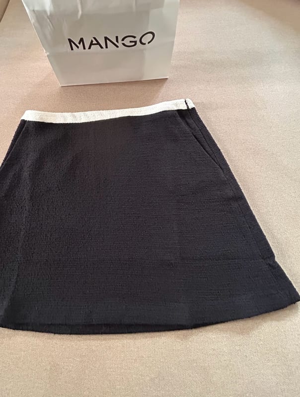 Damen Tweedrock schwarz von Mango – Größe S – Schwarz/Beige – Bild 12 von 12
