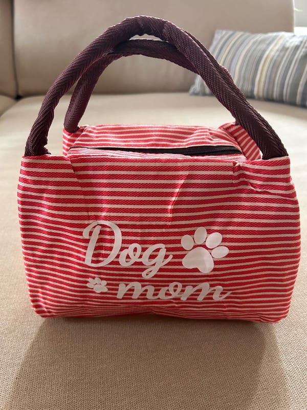 Damen Süße Hundehandtasche Doggie Bag – Rot – Bild 10 von 10