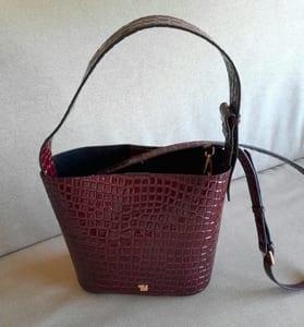 Damen Tolle Handtasche Kroko Design Neu – Dunkellila