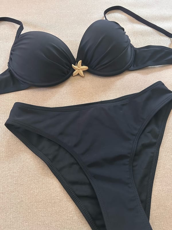Damen Bikini schwarz mit goldenem Seestern – Größe S – Bild 2 von 11