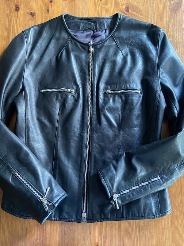 Damen Top Lederjacke, hochwertig, britisches Label – Größe S – Schwarz – Bild 3 von 9