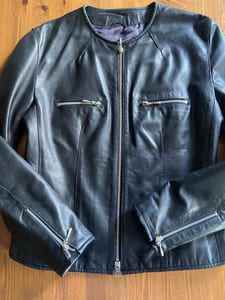 Damen Top Lederjacke, hochwertig, britisches Label – Größe S – Schwarz – Bild 9 von 9