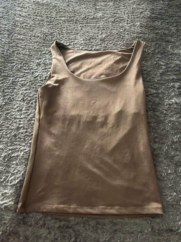 Damen Top ärmellos mit U-Ausschnitt, Braun – Größe XS – Bild 2 von 2