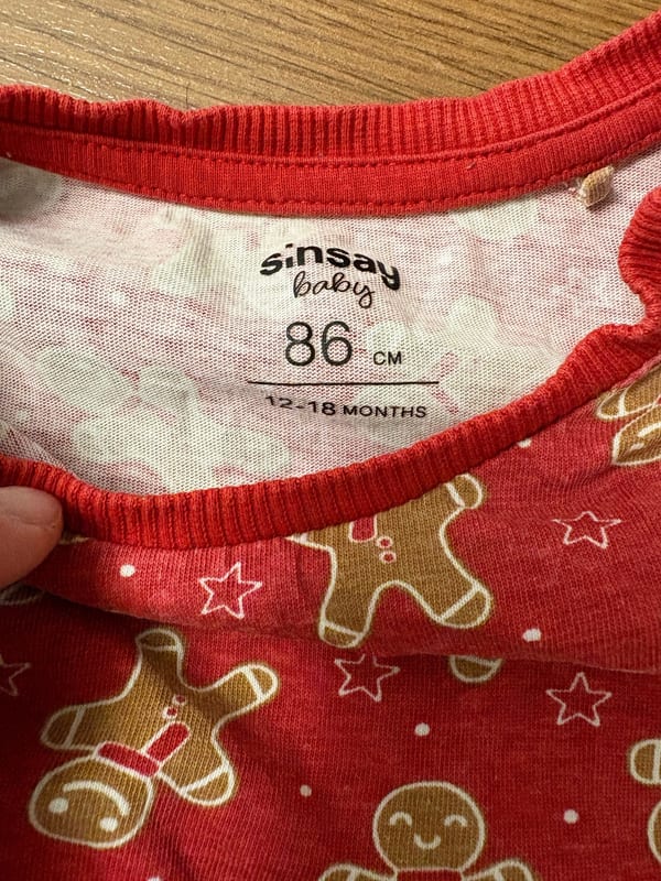 Jungen Schlafanzug – Größe 86 – Rot/Braun – Bild 2 von 2