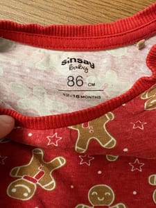 Jungen Schlafanzug – Größe 86 – Rot/Braun – Bild 2 von 2