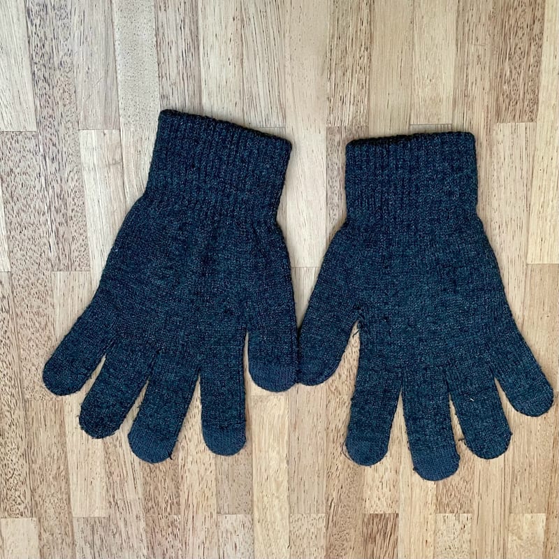 Damen Dunkelgraue Strickhandschuhe mit Glitzer-Akzenten – Größe S – Bild 2 von 8