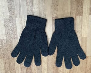 Damen Dunkelgraue Strickhandschuhe mit Glitzer-Akzenten – Größe S – Bild 8 von 8