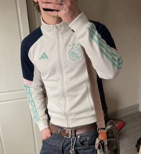 Herren Vintage y2k Adidas trainingsjacke ajax Amsterdam 2023 size S – Weiß/Türkis
