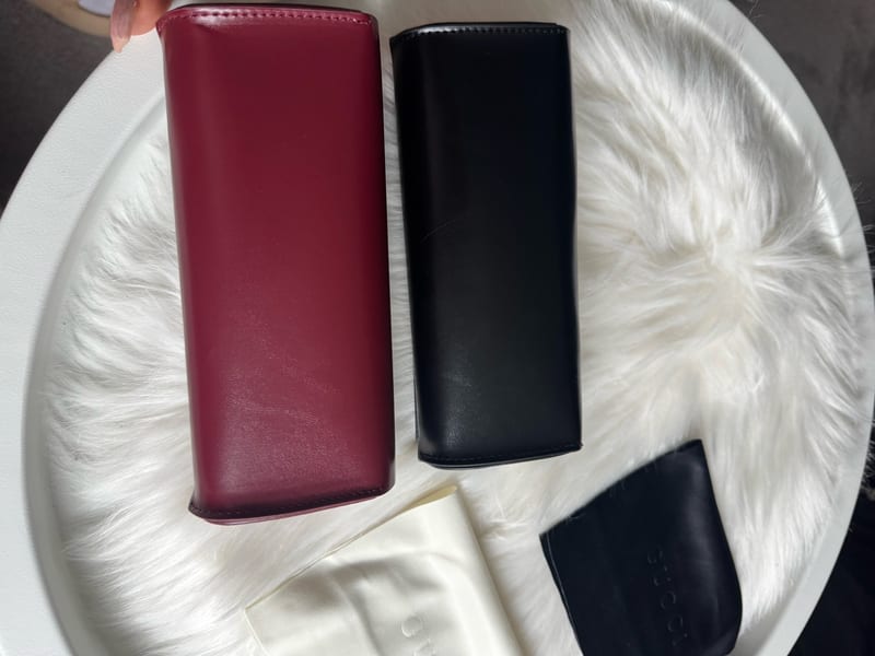 Gucci Brillenetui Set | Edel | Bordeaux & Schwarz | Geschenk – Bild 5 von 6