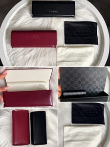 Gucci Brillenetui Set | Edel | Bordeaux & Schwarz | Geschenk