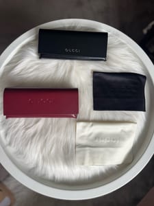 Gucci Brillenetui Set | Edel | Bordeaux & Schwarz | Geschenk – Bild 2 von 6