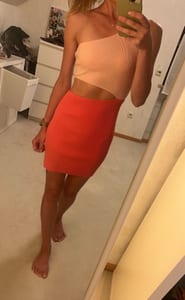 Damen Mini Kleid mit Cut-outs – Größe 34 – Rosa