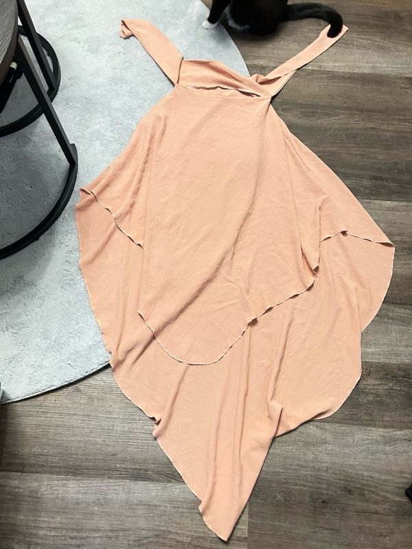 Damen abaya in lachsfarbe mit passenden khimar dazu – Einheitsgröße – Lachsfarben