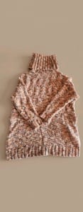 Damen Oversize-Rollkragenpullover meliert in Braun-Beige tolles Muster H&M Gr. L