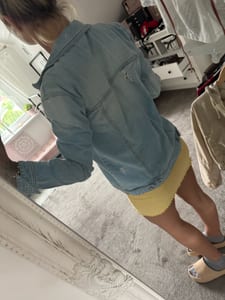 Helle Jeansjacke Damen M | Oversized Denim Jacke | Used Look | Übergangsjacke – Größe M/L – Blau – Bild 3 von 8