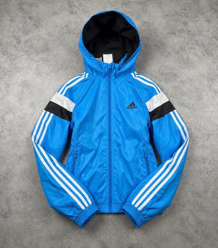 Herren Adidas Trainingsjacke size XS mit Kapuze – Blau – Bild 2 von 6