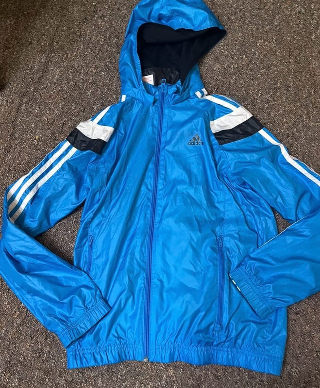 Herren Adidas Trainingsjacke size XS mit Kapuze – Blau – Bild 3 von 6