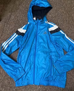 Herren Adidas Trainingsjacke size XS mit Kapuze – Blau – Bild 3 von 6