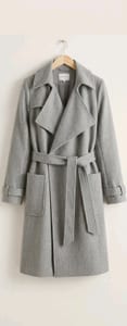 Grauer Wickelmantel mit Gürtel – Damen Mantel Gr. M Review