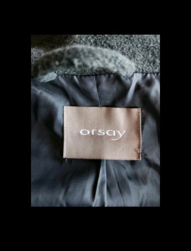 Damen Wickelmantel mit großem Schalkragen und Bindegürtel grau Gr. 38 Orsay – Dunkelgrau – Bild 7 von 8